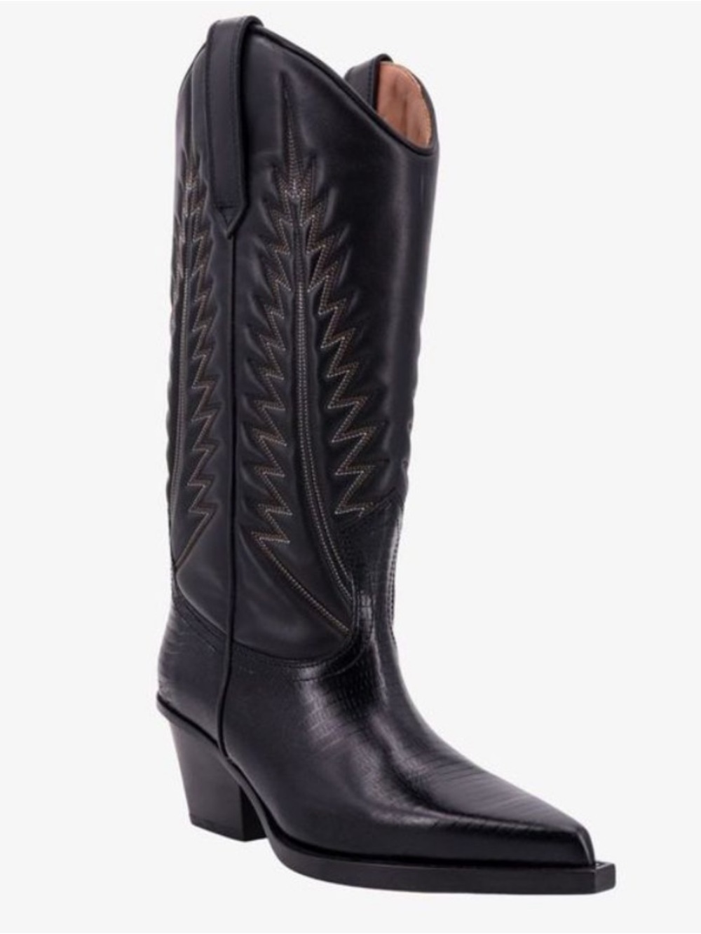 Paris Texas Black Leather Cowboy Boots - Picture 3 of 10